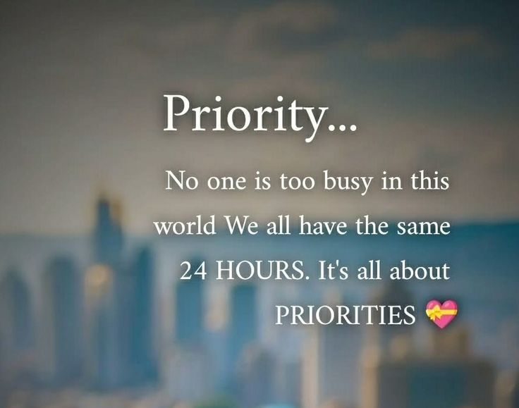 A Matter of Priorities